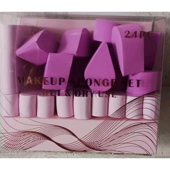 Makeup Sponge Set Wet And Dry Use Set Of‎ 24 New In Package - Picture 1 of 8